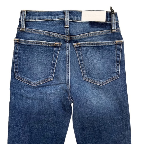 RE/DONE NWT High Rise Ankle Crop Color Midnight Blue Cotton Polyester Elastane - Picture 9 of 15
